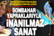 Görsel sanatlar öğretmeni sonbahar yapraklarını tabloya dönüştürüyor