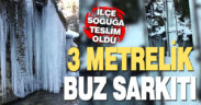 Çameli soğuğa teslim oldu, 3 metrelik buz sarkıtları oluştu