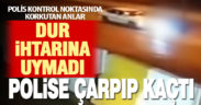 Denizli’de “dur” ihtarına uymayan sürücünün otomobille çarptığı polis yaralandı