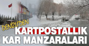Denizli’den kar manzaraları