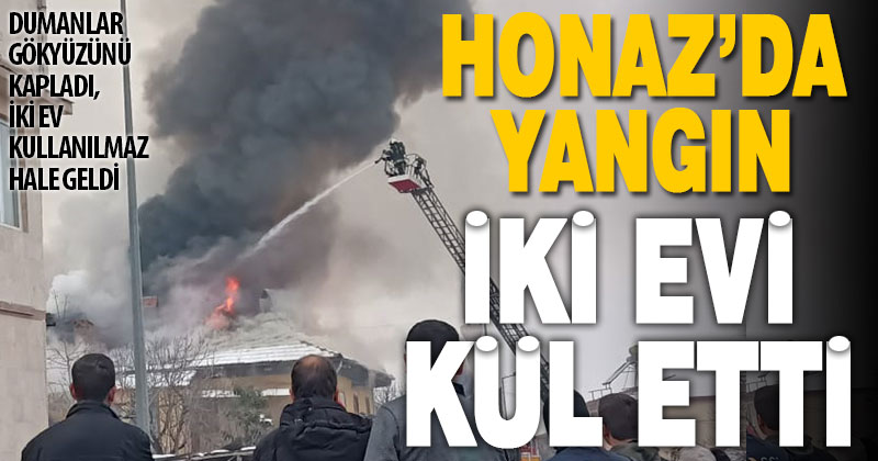 Honaz’da yangın çıkan iki ev kullanılamaz hale geldi