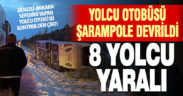 Yolcu otobüsü şarampole devrildi: 8 yaralı