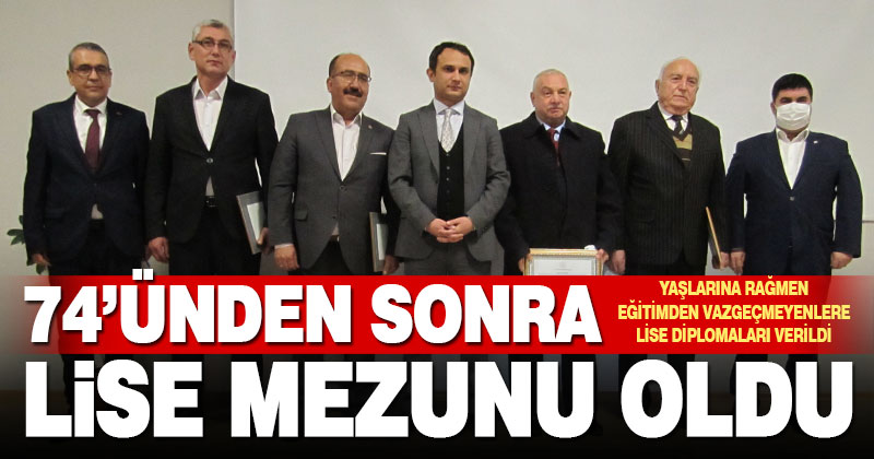 Kale’de yaşlarına rağmen eğitimden vazgeçmeyenlere lise diplomaları verildi