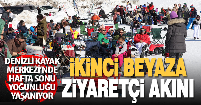 Denizli Kayak Merkezi’nde hafta sonu yoğunluğu yaşanıyor