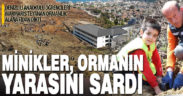 Denizlili minikler Marmaris’te yanan ormanlık alana fidan dikti