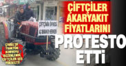 Çivrilli çiftçiler, akaryakıt fiyatlarını protesto etti