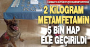 Çardak’ta otomobilde 2 kilo 210 gram metamfetamin ile 5 bin 200 uyuşturucu hap ele geçirildi