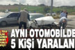 Baklan kavşağında kamyon ile çarpışan otomobildeki 5 kişi yaralandı