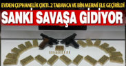 Polisten kaçak silah operasyonu. 2 tabanca ve bin mermi ele geçirildi