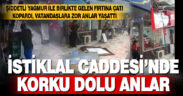 Fırtınada kopan çatı parçası önce tabelayı kırdı ardından otomobilin üstüne düştü
