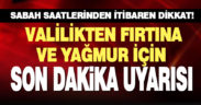 Denizli Valiliği, cumartesi günü için fırtına ve yağmur uyarısı yaptı