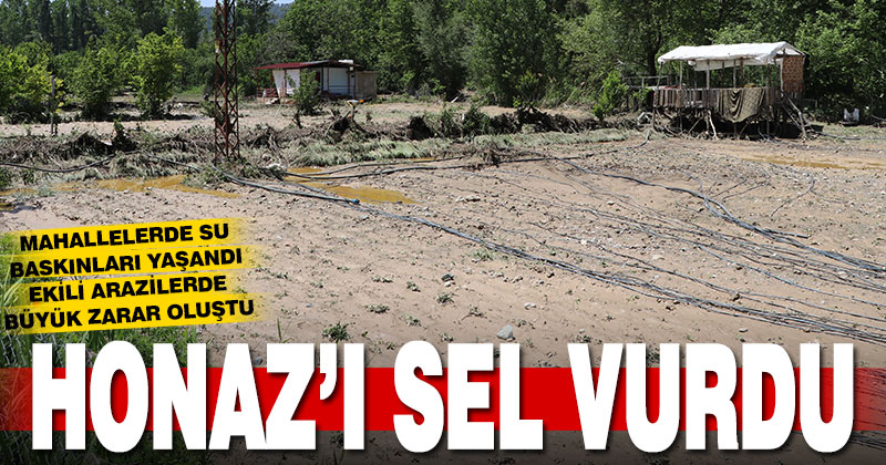 Honaz’da etkili olan sağanak tarım arazilerinde zarara neden oldu