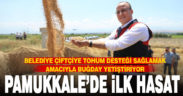 Pamukkale Belediyesi buğdayda ilk hasadı gerçekleştirdi