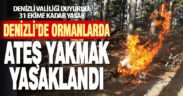 Denizli’de 31 Ekim’e kadar ormanlarda ateş yakmak yasaklandı