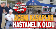Denizli’de acemi kasaplar soluğu hastanede aldı