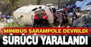 Denizli’de şarampole devrilen minibüsün sürücüsü yaralandı