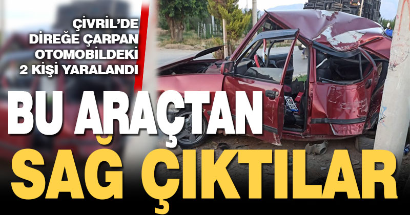 Denizli’de ağaca çarpan otomobildeki 2 kişi yaralandı