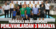 Pamukkaleli pehlivanlardan 3 madalya