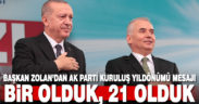 Başkan Zolan’dan AK Parti kuruluş yıldönümü mesajı