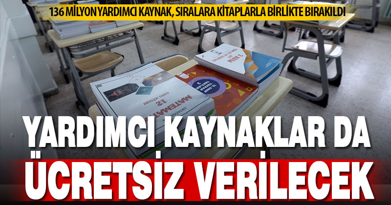 Ücretsiz yardımcı kaynaklar, ilk kez ders kitaplarıyla birlikte sıralarda olacak