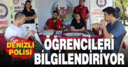 Denizli’de polis, öğrencileri bilgilendirmek için kampüste stant açtı