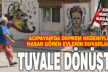 Depremde hasar gören mahallenin duvarları kadın muhtarın çabasıyla renklendi