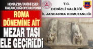 Roma Dönemine ait mezar taşı ele geçirildi