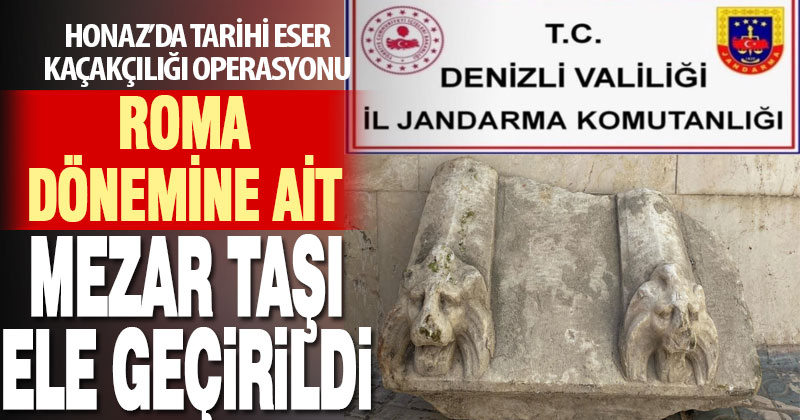 Roma Dönemine ait mezar taşı ele geçirildi