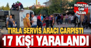 Honaz’da midibüsle tır çarpıştı: 17 yaralı
