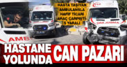 Denizli’de ambulansla hafif ticari aracın çarpışması sonucu 5 kişi yaralandı