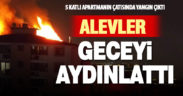 Yenişehir’de 5 katlı apartmanın çatısında yangın çıktı