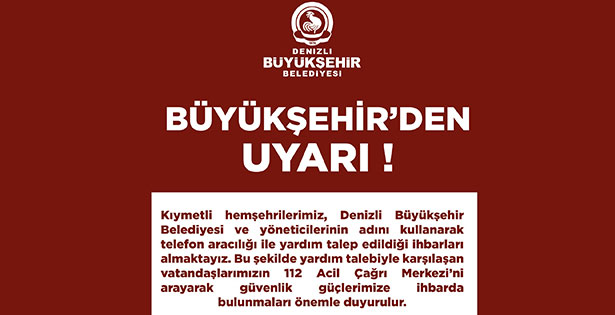 Büyükşehir’den dolandırıcılık uyarısı