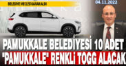 Pamukkale Belediyesi 10 Adet “Pamukkale” renkli Togg alacak