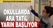 Okullarda ilk ara tatil için son ders zili yarın çalacak