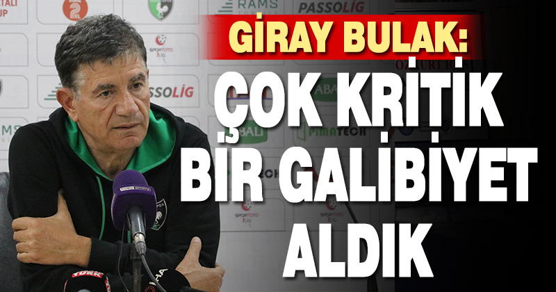 Altaş Denizlispor Teknik Direktörü Giray Bulak: “Çok kritik bir galibiyet aldık”