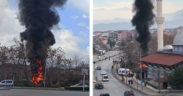 Çiçekçide çıkan yangın korkuttu