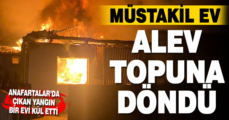 Müstakil ev alev alev yandı