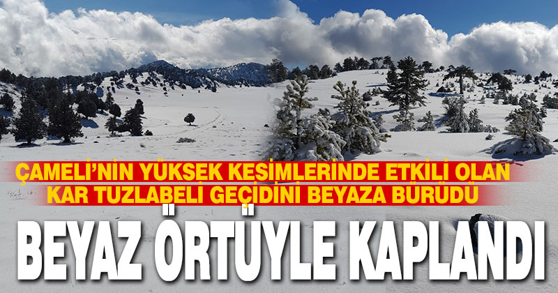 Çameli’nin yüksek kesimeleri beyaz örtüyle kaplandı