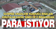 Sahipsiz araziye inşa ettiği binaları kiralayan yaşlı kadın gidip pişkince para istedi