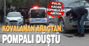 Polisten kaçan şüphelilerin aracından uzun namlulu silah düştü