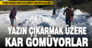 Yazın çıkarılmak üzere kar gömüyorlar