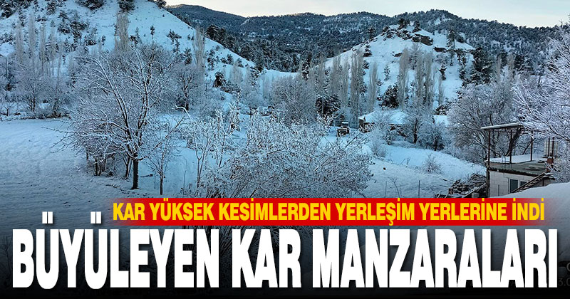 Denizli’den büyülen kar manzaraları