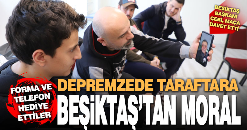 Denizli’deki depremzede taraftara Beşiktaş’tan moral