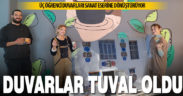 Üç öğrenci tuval gibi kullandıkları duvarları sanat eserine dönüştürüyor
