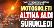 Hafif ticari araç, motosiklete arkadan çarptı, altına aldı:3 yaralı