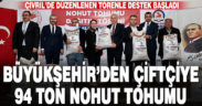 Büyükşehir’den çiftçilere 94 ton nohut tohumu desteği