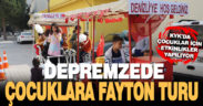 Depremzede çocuklara fayton gezisi
