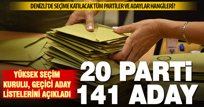 Denizli’de seçime 20 parti katılıyor, adaylar kimler?