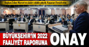 Büyükşehir 2022 Faaliyet Raporu kabul edildi