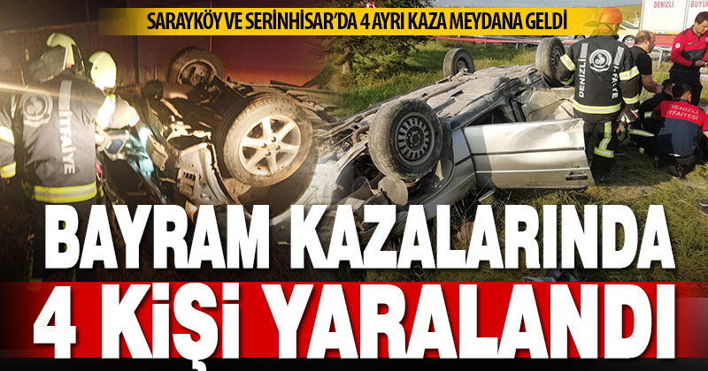 Bayram kazalarında 4 kişi yaralandı